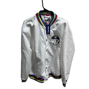 Charlie Hustle KC Wizards White Varsity Jacket XXL New MLS Kansas City Retro